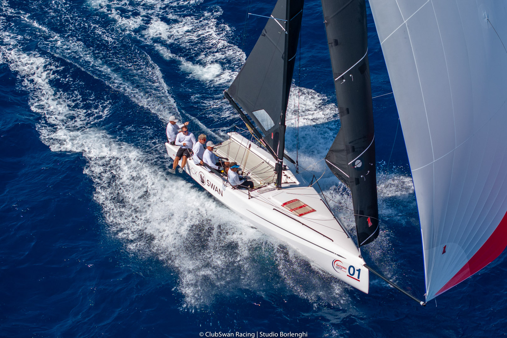 Swan 28 class Black Swan Sailing with full OneSails Set of Sails